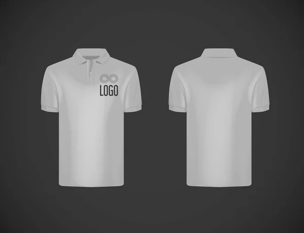 Camisa Pólo Manga Curta Slim Fitting Masculino Com Logotipo Para — Vetor de Stock