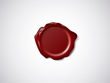 Kırmızı mum mühür, mühür veya beyaz izole damgası