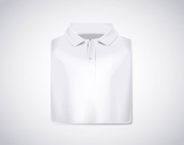 Beyaz katlanmış kutup gömlek mockup izole.