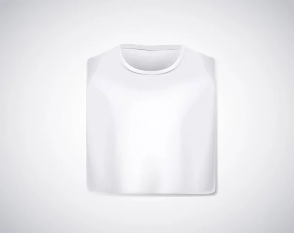 Branco Dobrado Shirt Mockup Isolado — Vetor de Stock