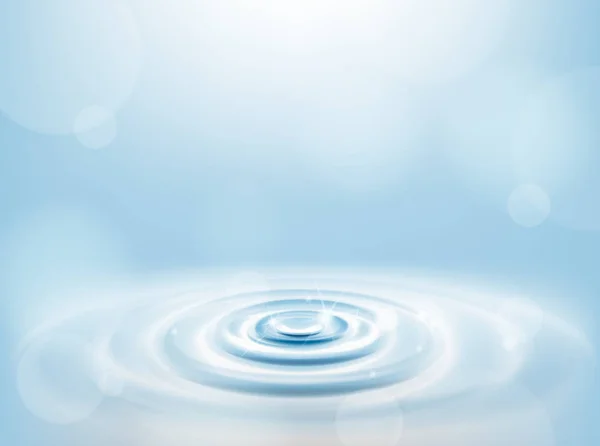 Water Drop Falling Making Droplet Splash Waves Clean Fresh Symbol — Stock Vector