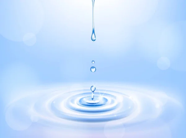 水滴を落下液滴のスプラッシュや波をきれいに 新鮮なシンボル — ストックベクタ