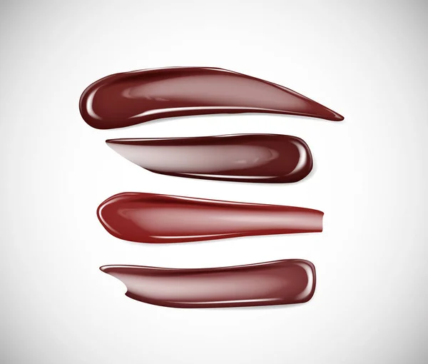 Kumpulan Lipstik Smears Coklat Yang Diisolasi Latar Belakang Cahaya Untuk - Stok Vektor
