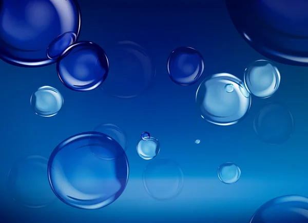 オイルの泡の背景 青色の抽象テンプレート — ストックベクタ