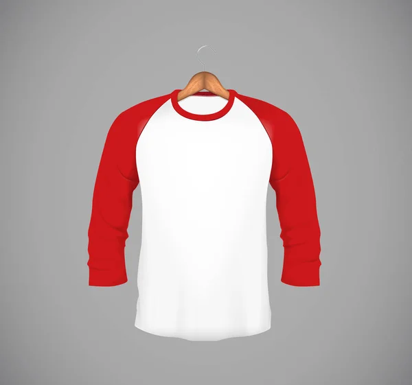 Camisa Béisbol Manga Larga Ajustada Para Hombre Con Percha Madera — Vector de stock