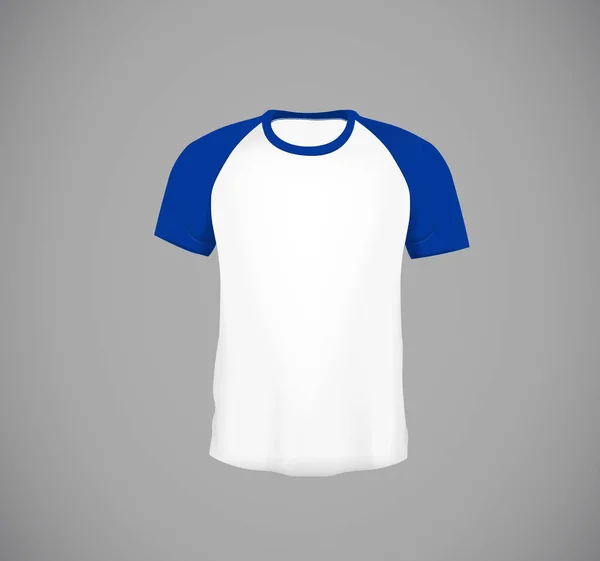 Pánské Krátký Rukáv Tenkým Montáž Baseball Tričko Modrá Šablona Návrhu — Stockový vektor