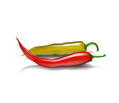 Kırmızı biber chillis. Gölge ile kırmızı sıcak doğal chili biber.