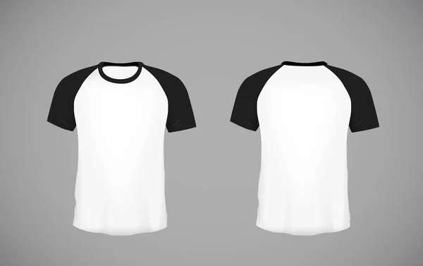 男士紧身短袖棒球衫 品牌的黑色模拟设计模板 — 图库矢量图片