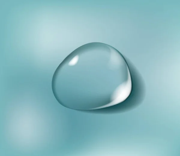Transparante Waterdruppel Licht Geïsoleerd — Stockvector