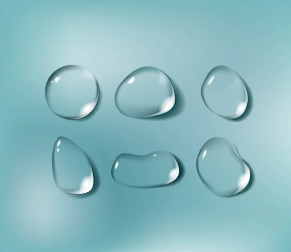 现实透明水滴套 — 图库矢量图片