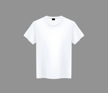 Erkekler beyaz t-shirt Mock-up önden görünümü koyu arka plan üzerinde. Kısa kollu tişört şablon arka plan üzerinde.