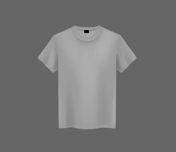 Vista Frontal Camiseta Cinza Masculina Mock Fundo Escuro Modelo Camiseta — Vetor de Stock