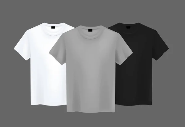 Composizione Shirt Uomo Mockup Realistico Con Testo Marca Pubblicità Manica — Vettoriale Stock