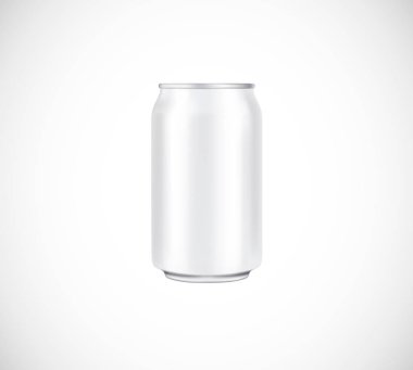 Beyaz görünüm ön. Görsel 330 ml vektör. Bira, alkolsüz içecekler, bira, alkol için soda reklam.