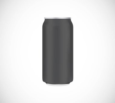 Siyah görünümü ön. Görsel 500 ml vektör. Bira, alkolsüz içecekler, bira, alkol için soda reklam.