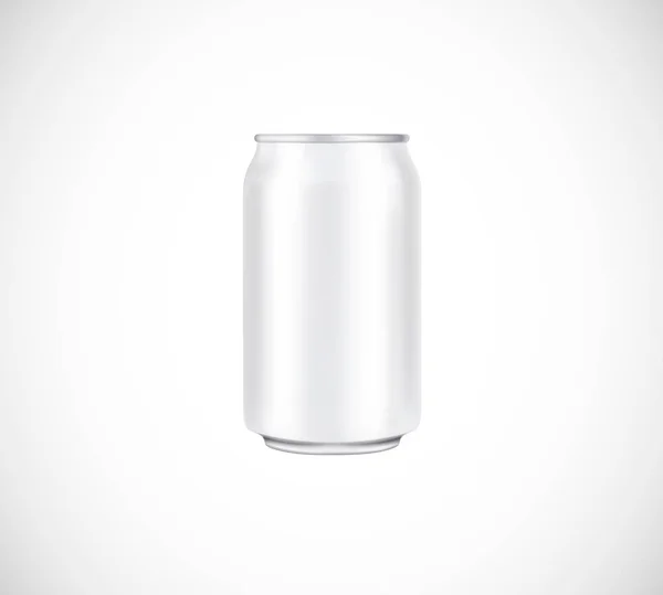 Blanc Peut Vue Face Peut Vecteur Visuel 330 Pour Bière — Image vectorielle