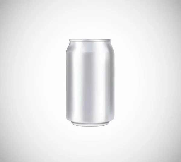 Metal Pode Vista Frontal Pode Vector Visual 330 Para Cerveja —  Vetores de Stock