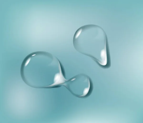 リアルな透明な水滴がセット — ストックベクタ