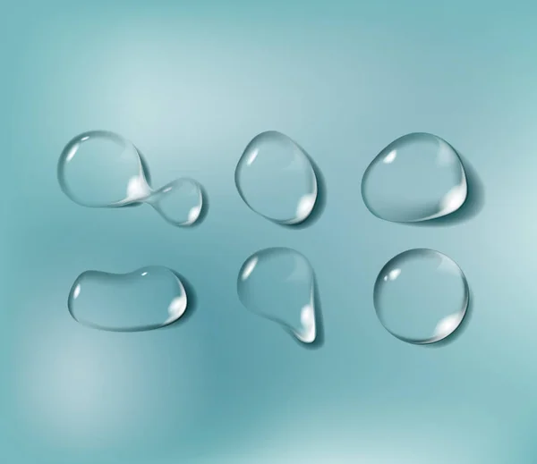 Realistische Waterdruppels Transparante Set — Stockvector