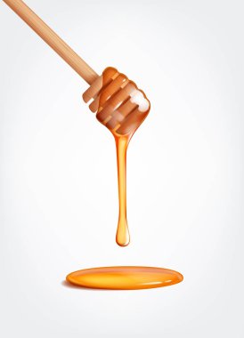 Akan, ahşap Kepçe sopa damlayan bal.