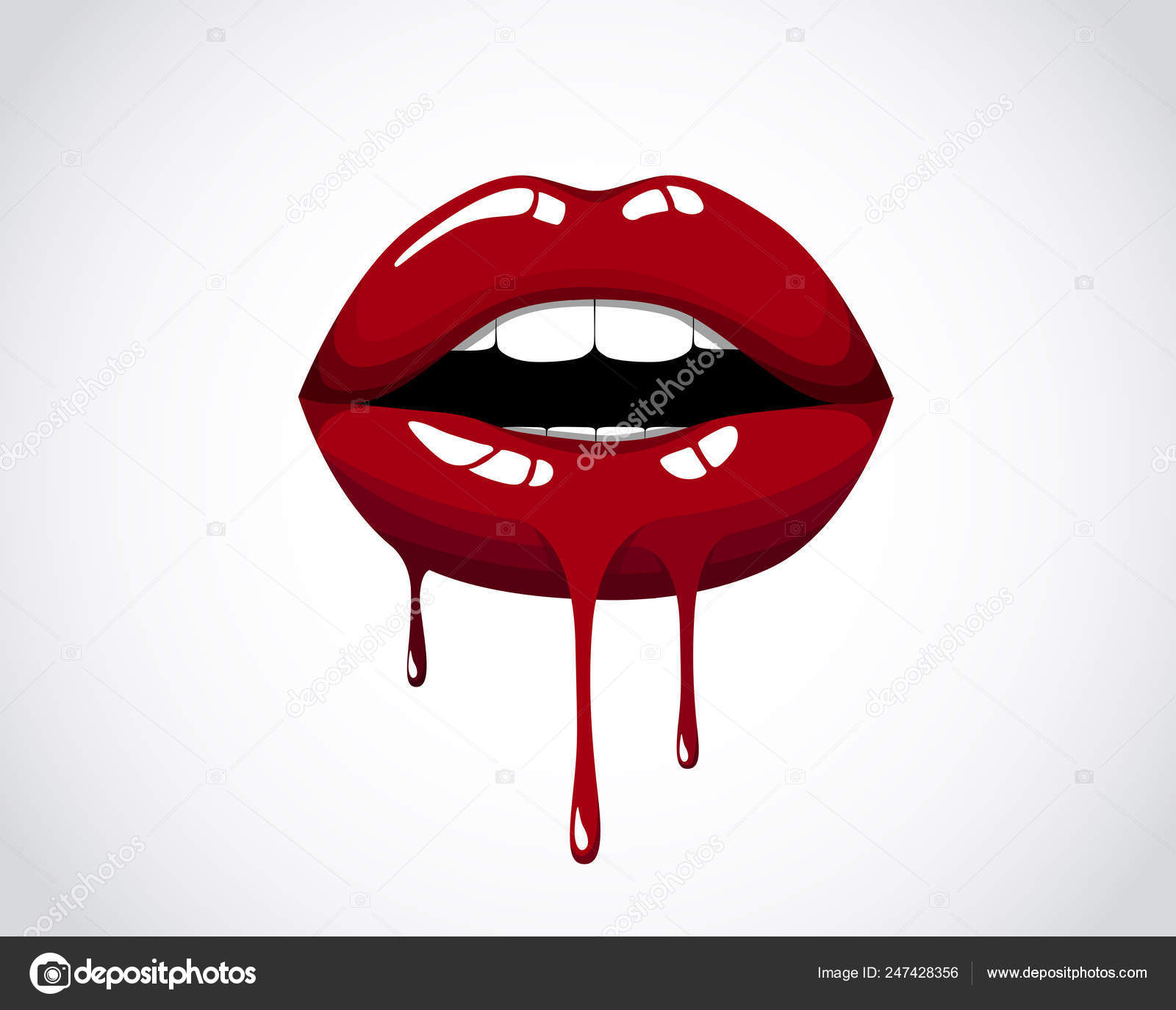 Boca com lábios sensuais — Ilustração de Stock