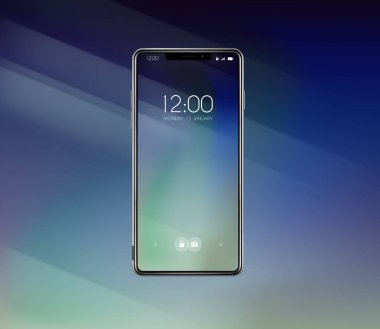 Yeni açık smartphone, telefon prototip ile reklam backgrou