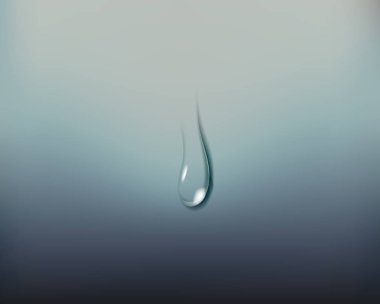 Işık izole gerçekçi şeffaf su damlası. Yoğunlaşma