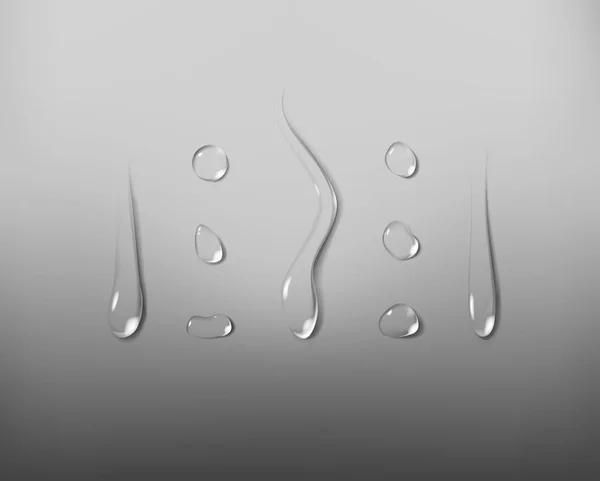 Realistic transparent water drop on light isolated. Condensation — Stock Vector