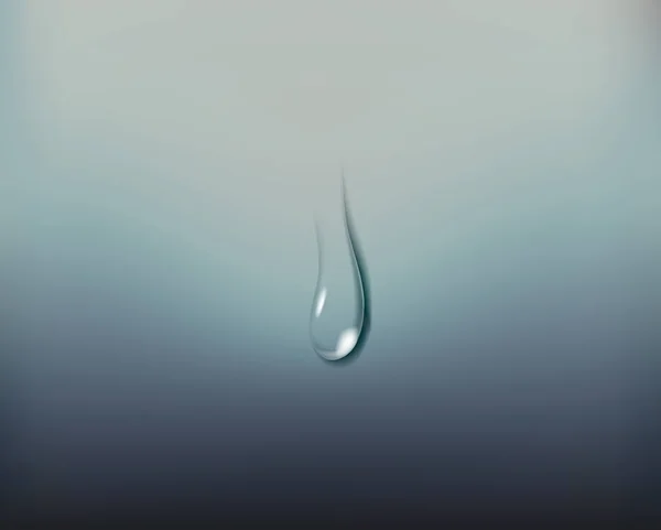 Gota de agua transparente realista en la luz aislada. Condensación — Vector de stock