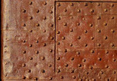 Çıtçıt çok eski paslı demir kapıyla arka plan olarak