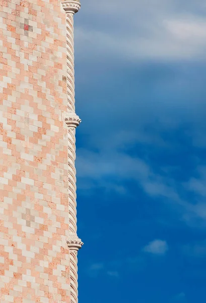 Gotische Architektur Venedig Dogenpalast Ecke Mit Blauem Himmel Und Kopierraum — Stockfoto
