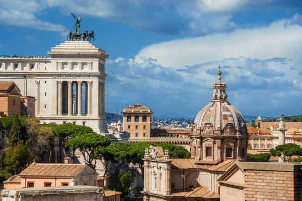 View Rome Historic Center Old Skyline Capitoline Hill Altar Nation — Stock Photo, Image