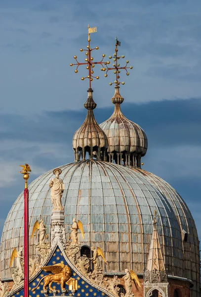 Saint Mark Basilica Güzel Bizans Stili Kubbe Venedik — Stok fotoğraf
