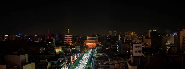 Tokyo Japan November 2017 Nacht Uitzicht Skyline Van Asakusa District — Stockfoto