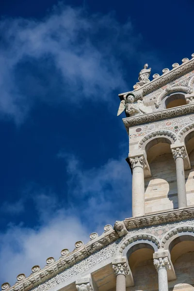 Detalle Fachada Romántica Catedral Pisa Completado Siglo Xii Con Cielo — Foto de Stock