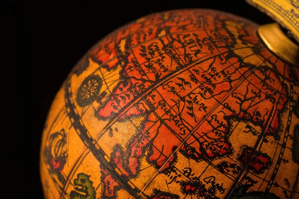 Réplique Globe Antique Avec Carte Des Pays Asie Est Sur — Photo