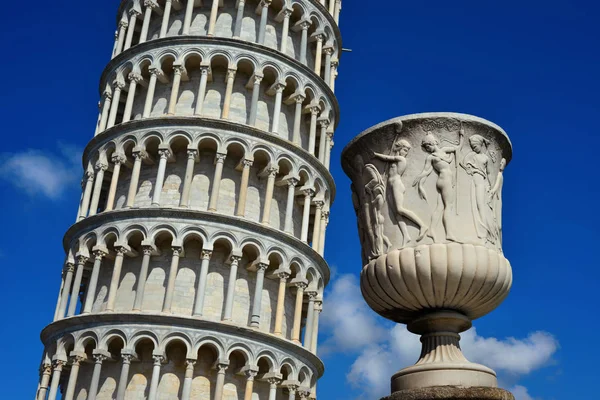 Torre Inclinada Pisa Maravilhoso Monumento Medieval Dos Marcos Mais Famosos — Fotografia de Stock