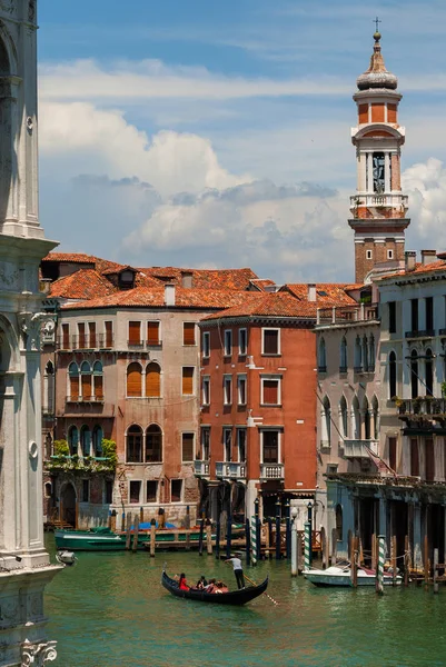 View Grand Canal Gondola Rialto Bridge Venice — Stock Photo, Image
