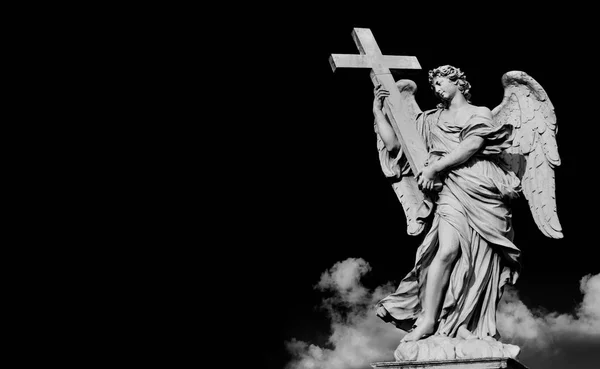 Holy Cross Roma Nın Merkezi Siyah Beyaz Kopya Alanı Ile — Stok fotoğraf