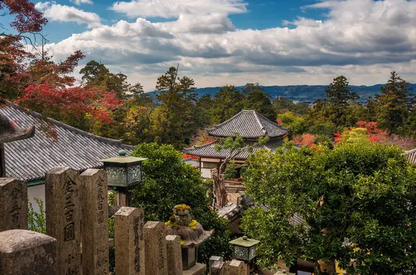 Nara Japon Novembre 2017 Anciens Temples Parmi Les Arbres Dans — Photo