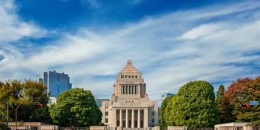 Tokyo, JAPAN, NOVEMBER 4, 2017 - National Diet Building of Japan, in the city center clipart