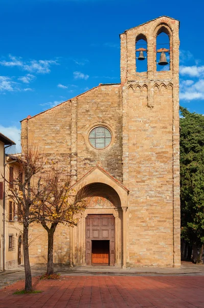 Pohled Středověký Kostel Dominic Historickém Centru Arezzo Známý Pro Bydlení — Stock fotografie