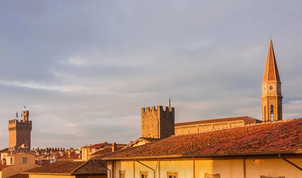 Blick Auf Die Skyline Des Historischen Zentrums Von Arezzo Bei — Stockfoto