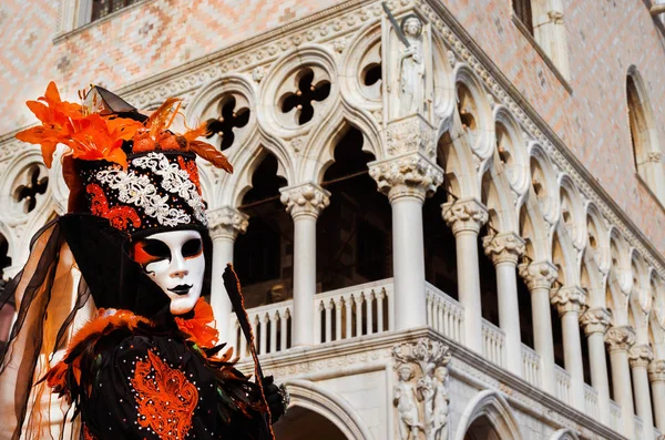 Venise Italie Février 2017 Carnaval Venise Beau Masque Vénitien Avec — Photo