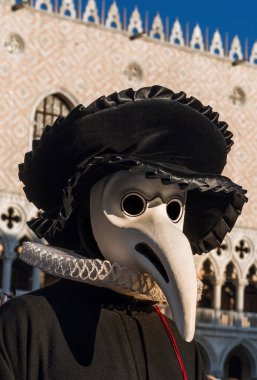 Plague Doctor Mask, traditional costume invented in the 17th century and historical character of Venice Carnival clipart