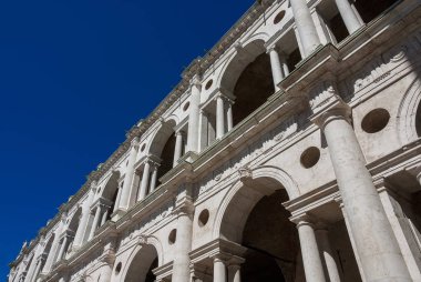 Basilica Palladiana arches with blue sky clipart