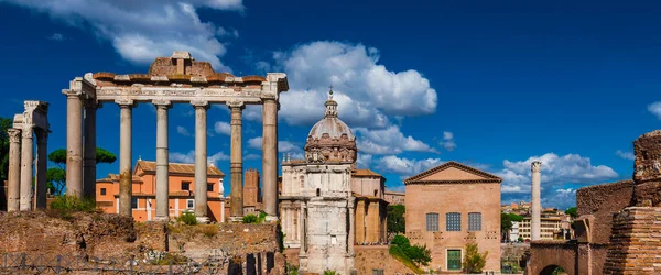 Foro Romano Rovine Templi Colonne Altri Edifici Antichi Nel Centro — Foto Stock