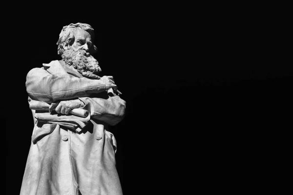 Intellectueel Wijs Man Marmeren Standbeeld Van Niccolo Tommaseo Opgericht 1882 — Stockfoto