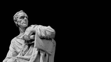 Antik Roma senatörü. Büyük hatip Lucius Licinius Crassus Roma 'daki Eski Adalet Sarayı' nın önündeki mermer heykel.)