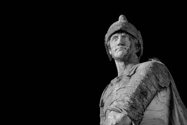 Opsicella, efsanevi Truva kahramanı. Padua tarihi meydanına 1777 yılında eski bir heykel dikilmiştir (Siyah ve Beyaz)